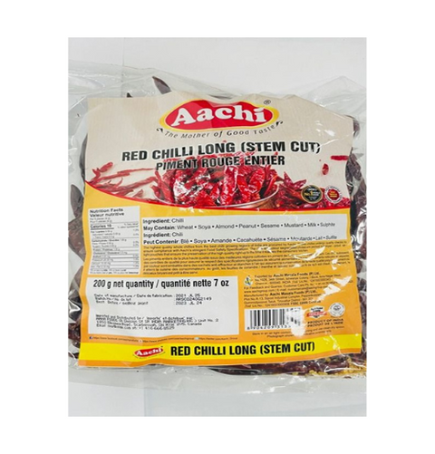 Aachi Whole Red Chilli Long (Stem Cut)