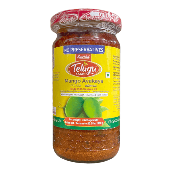 Telugu Foods Mango Avakava Pickle (with garlic) 300g