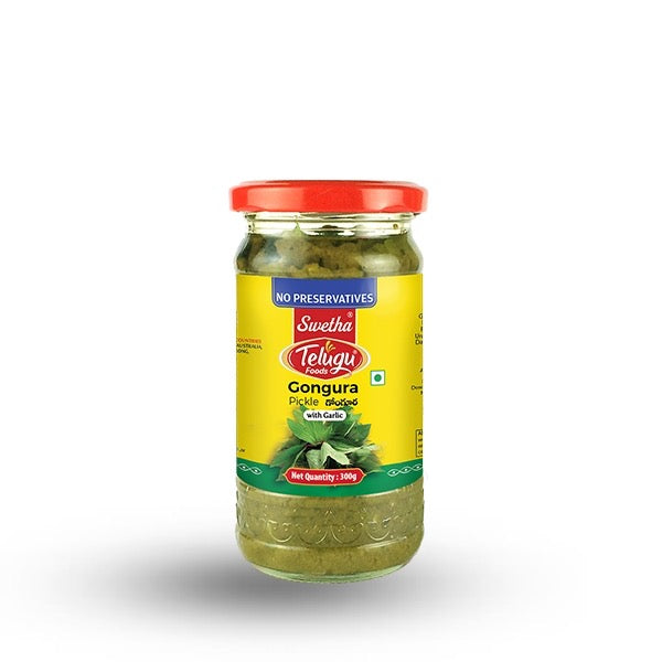 Telugu Foods Gongura Pickle (with garlic) 300g