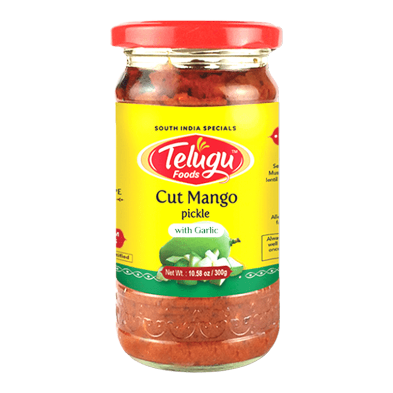 Telugu Foods Cut Mango Pickle (with garlic) 300g