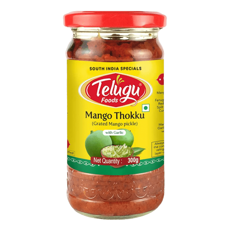 Telugu Foods Mango Thokku Grated Mango Pickle Pickle (with garlic) 300g