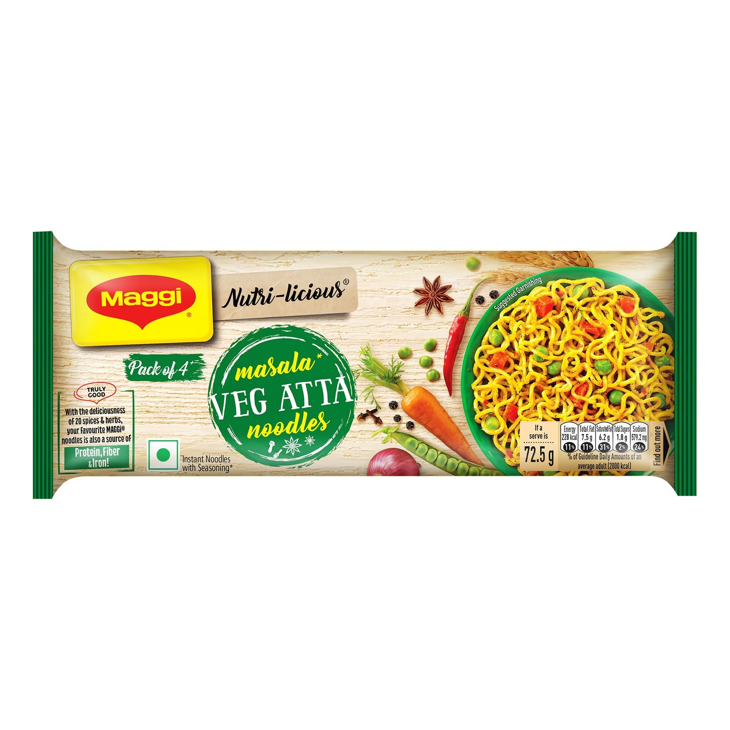 Maggi Masala Veg Atta Noodles 290g