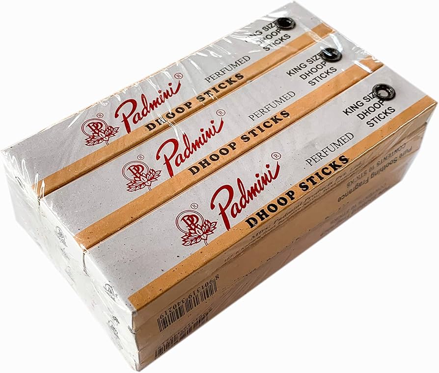 Padmini Dhoop Sticks - 12 Boxes of 10 Sticks - Total 120 Sticks - 5" King