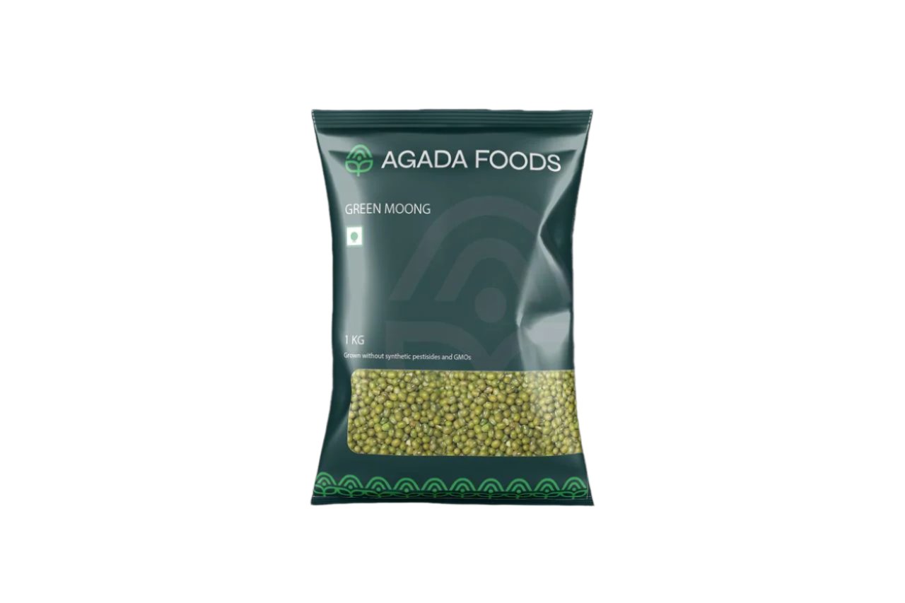 Agada Foods Green Moong / whole Mung Dal 1kg