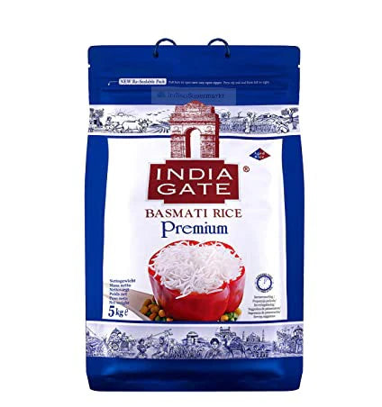 India Gate Premium Basmati Reis 5kg + 10% extra