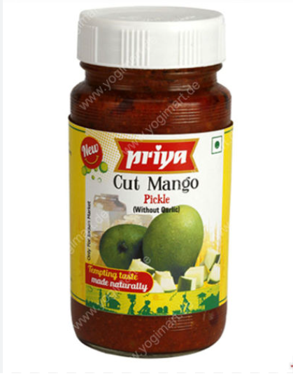 Priya Cut Mango Pickle without Garlic 300g